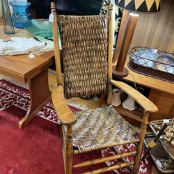 Antique woven Seat Rocking Chair