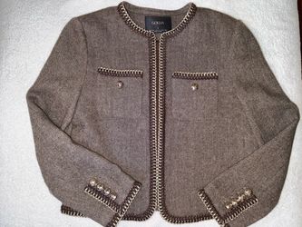 GOELIA Wool Blend Herringbone Jacket