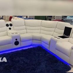 New White power, reclining sectional, including free delivery