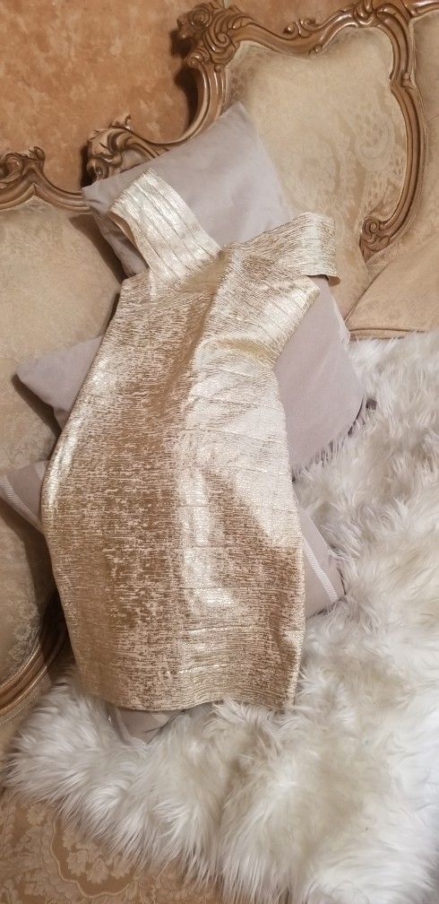 Stretch Gold Dress By BEBE $10