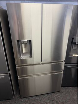 Counter depth Samsung bespoke refrigerator and bottom freezer