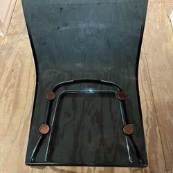 Curved Back Acrylic Cantilever Armless Dining Chair