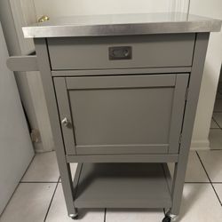 26'' Wide Rolling Kitchen Cart with Stainless Steel Top