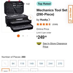 290 Piece Mechanic Set Husky