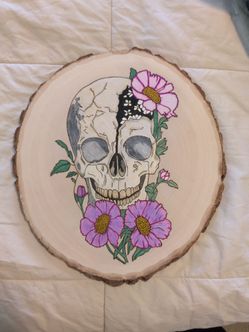 Skull wood art