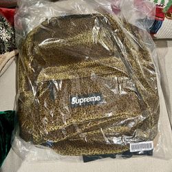 Supreme Velvet Backpack Tan Leopard New 