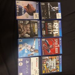 PS4 With 2 Controllers & A Few Games 