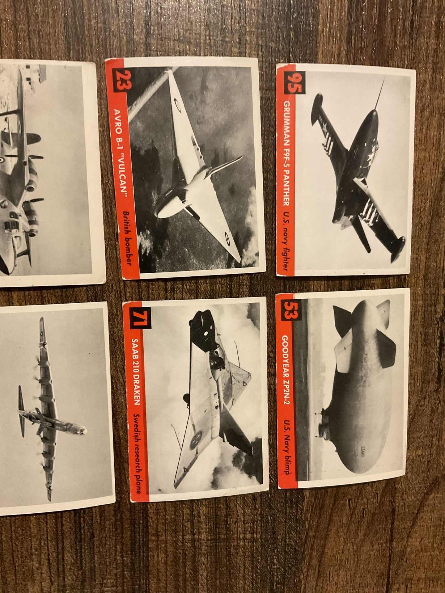 6 Vintage 1956 Topps Jets Collectible Trading Cards Antiques Authentic