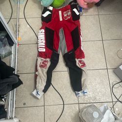 Vintage Sinisalo Kevlar Motorcross Mx Racing Pants Red Black White 