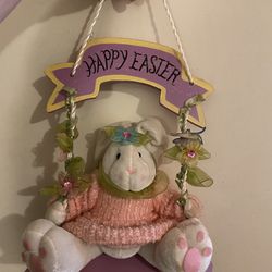 Hanging Easter Bunny On A Swing 