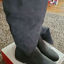 Gray Boots Wide Calf Size 10.5