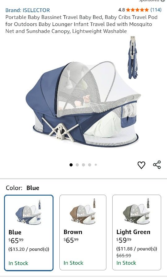 Portable baby bassinet travel baby bed