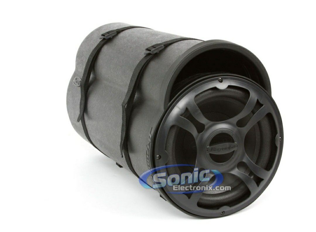 10" Ported Subwoofer Amplified Bass Tube with Jet Black Paint Finish