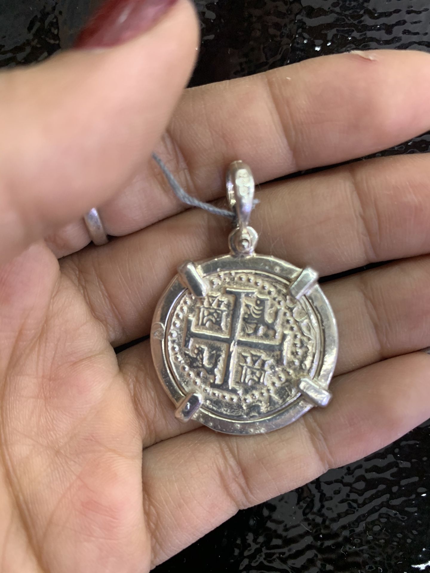Atocha silver coin pendant