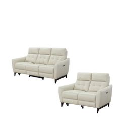 Timmons Leather Power Reclining Sofa with Power Headrest & Love Seat 