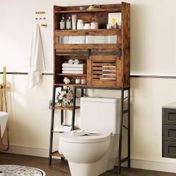 ❤️‍🔥 BATHROOM STORAGE WITH CABINET VINTAGE BROWN $40