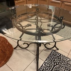 Glass Top Around Table