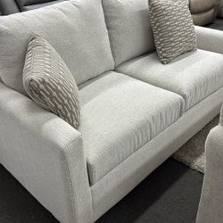 Sleeper Sofa, Braxton Ceramic Fabric, Light Grey, FULL Size. 