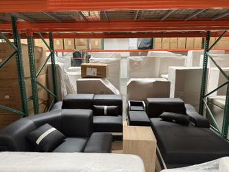 Modern Black Sectional Sofa – $500