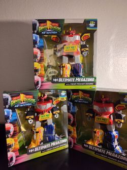 SET OF 3 Hasbro Power Rangers Re-Ignition Ultimate Megazord w/ Sword *NEW* Light Up Talking