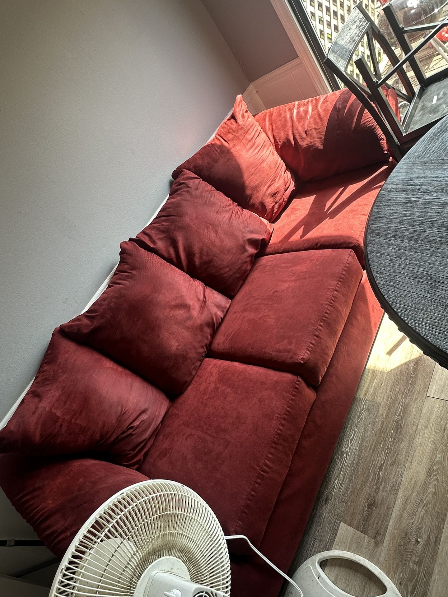 Red Sofa & Loveseat