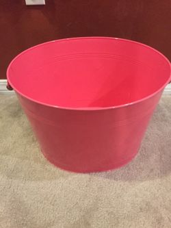 Pink metal bucket