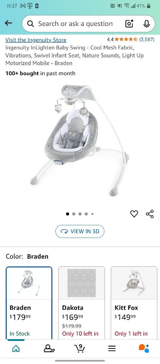 Ingenuity Inlighten Baby Swing