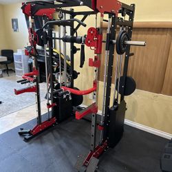 Smith Machine 200 | Adjustable Bench | 245lb Cast Iron Olympic Weights | 7ft Olympic Bar | Fitness | Gym Equipment | FREE DELIVERY/INSTALLATION 🚚 🛠️