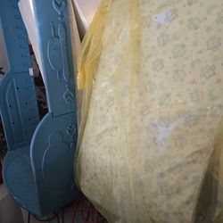 Baby bed frame and two mattresses