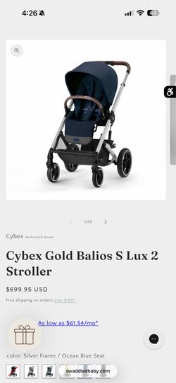 Cybex balios stroller navy brown silver