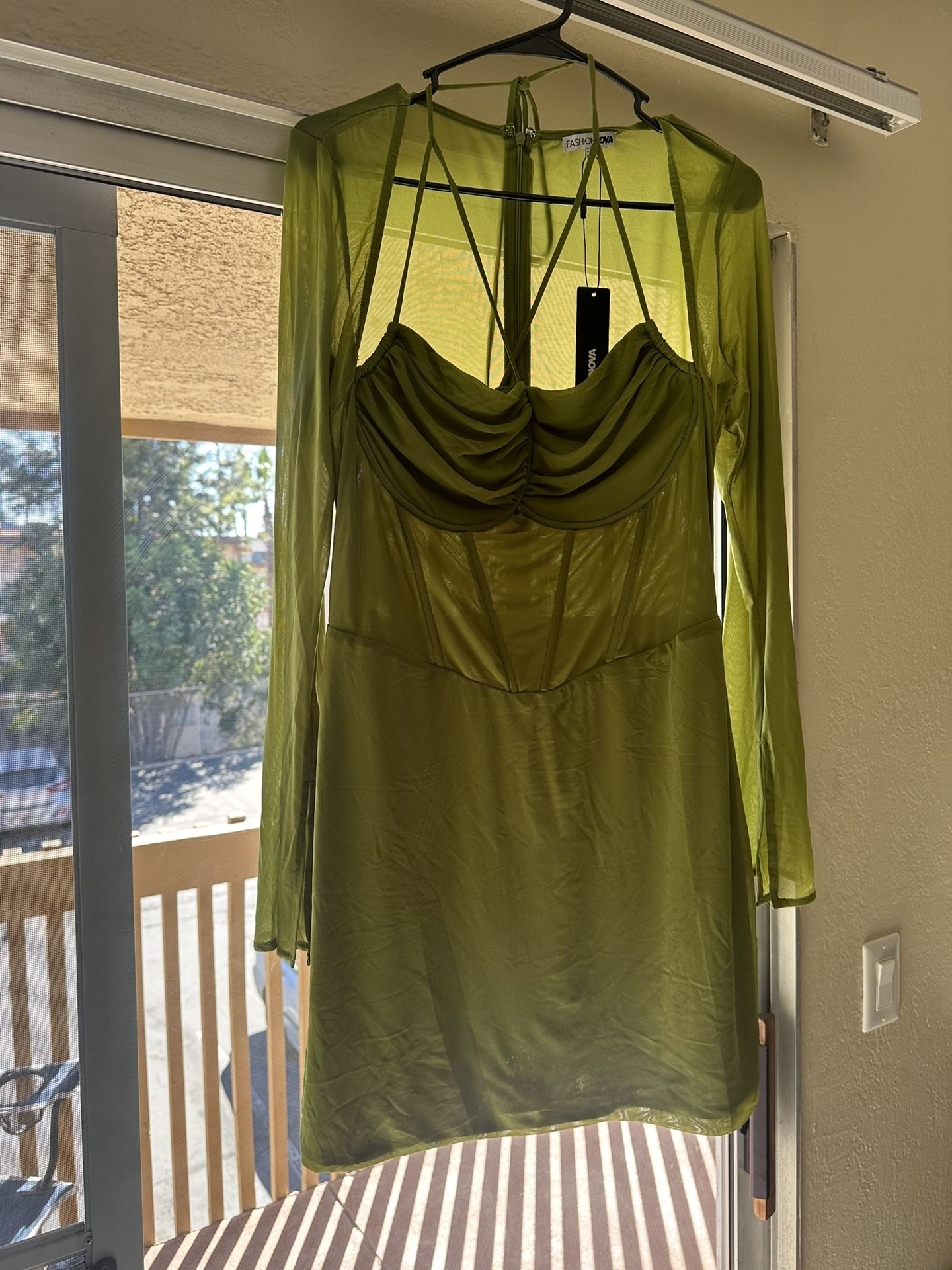 Fashion Nova Size 1X Mesh Corset Mini Dress