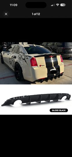 2015-2023 Chrysler 300 SRT Bumper Lip Gloss Black dual exhaust rear diffuser