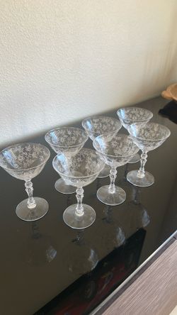 Fostoria Chintz Champagne Glasses - Set of 7