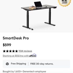 “autonomous” Smart Desk Pro, A Real Wood Desk With An Automatically Adjustable Height