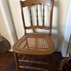 Vintage Solid Wood Cane Chair