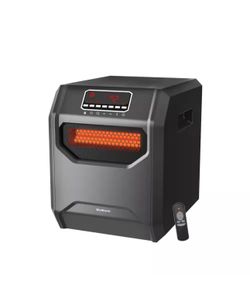 Electric 6 Element Infrared Space Heater Black Plastic