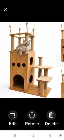 Multi-Level Wooden Cat Tree Condo Scratching Post Climber Hideaway Play Tower