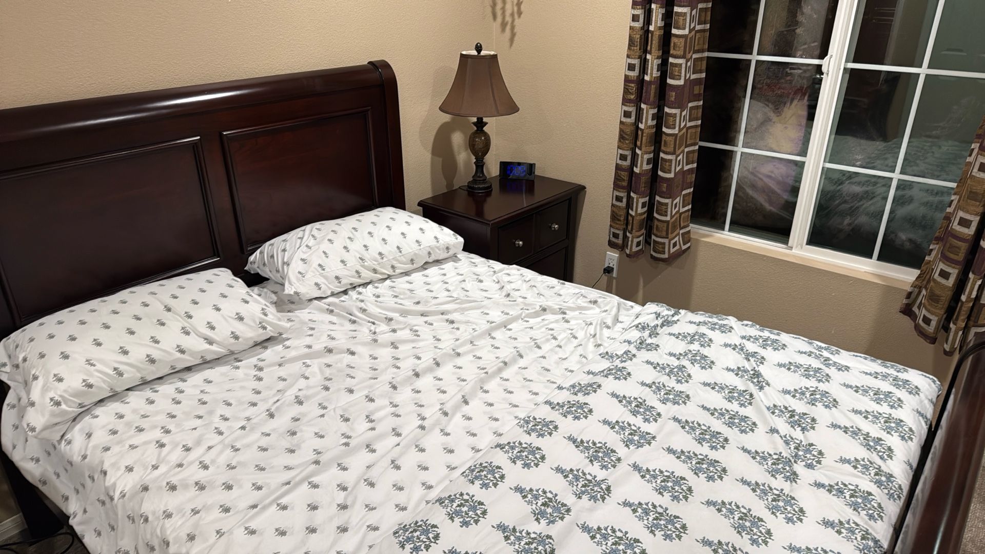 Queen Bed+Frame with a Side Table