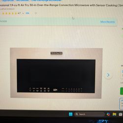 Frigidaire Professional 1.9 Cubic Feet Air Fry 30-in Over The Range Convection Microwave Smudge Proof Stainless Steel