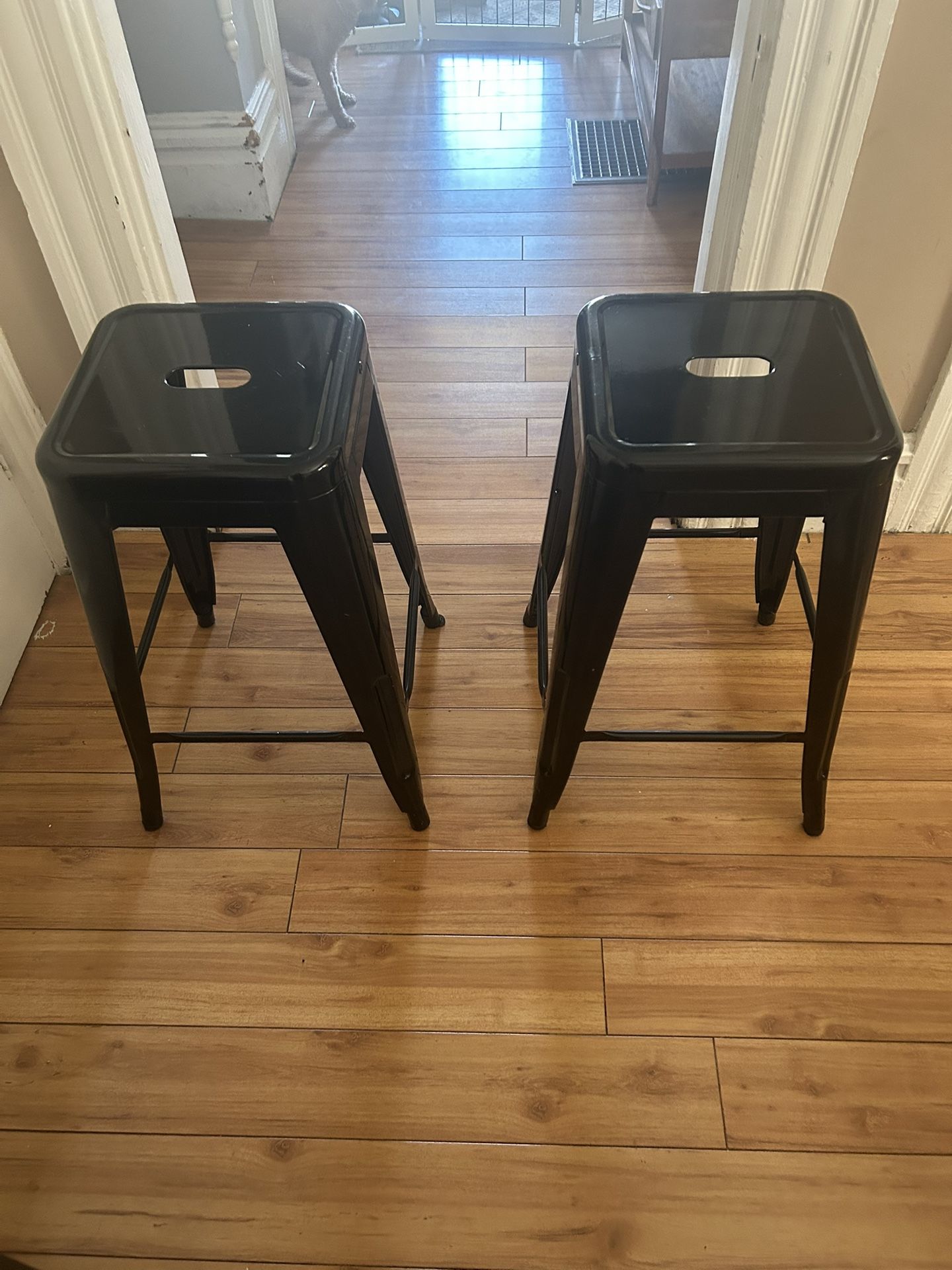 Black Metal Bar Stools 