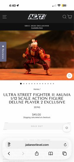 SDCC JADA TOYS Exclusive Akuma Figure NEW