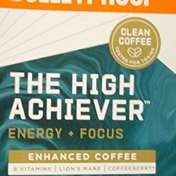 Bulletproof The High Achiever Single-Serve Pods, 10 count, Medium-Dark Roast Enhanced Coffee with Lion's Mane Mushroom, B Vitamins, and Adaptogens for