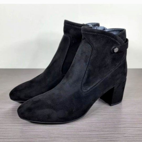 Vintage Franco Sarto Nixon Stretch Boot Black Suede Womens Sz 8