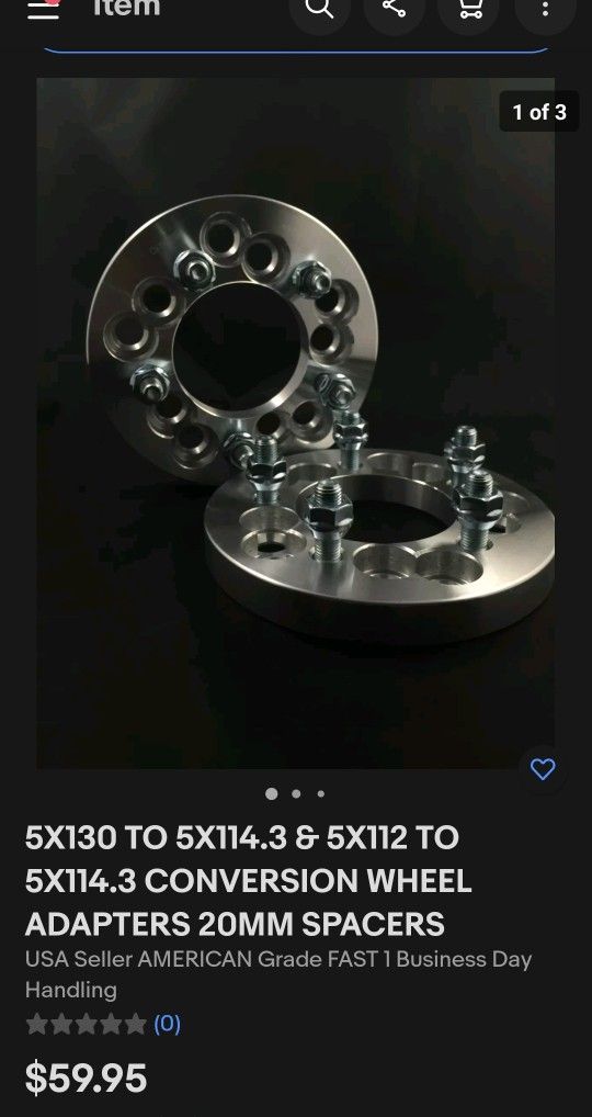 Spacers. New Never Used   4  Adapters