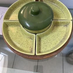 Mid Century Lazy Susan Serving Tray
