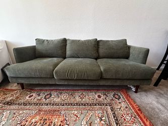 Olive Green Sofa (83 in (w) x 36 in (l) x 27 in (h)