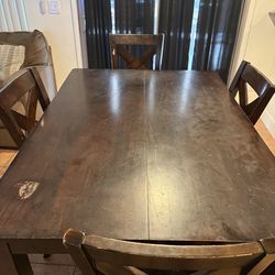 Dark Wood 6-Person Dining Set