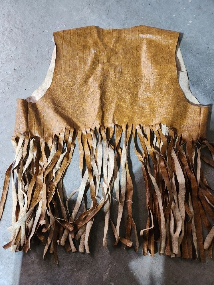 Vintage 1970s Handmade Naugahyde Fringe Vest