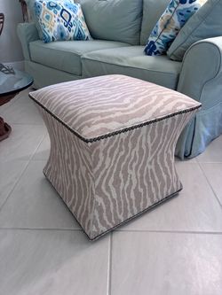 Upholstered Ottoman with Nailhead Trim - made in USA