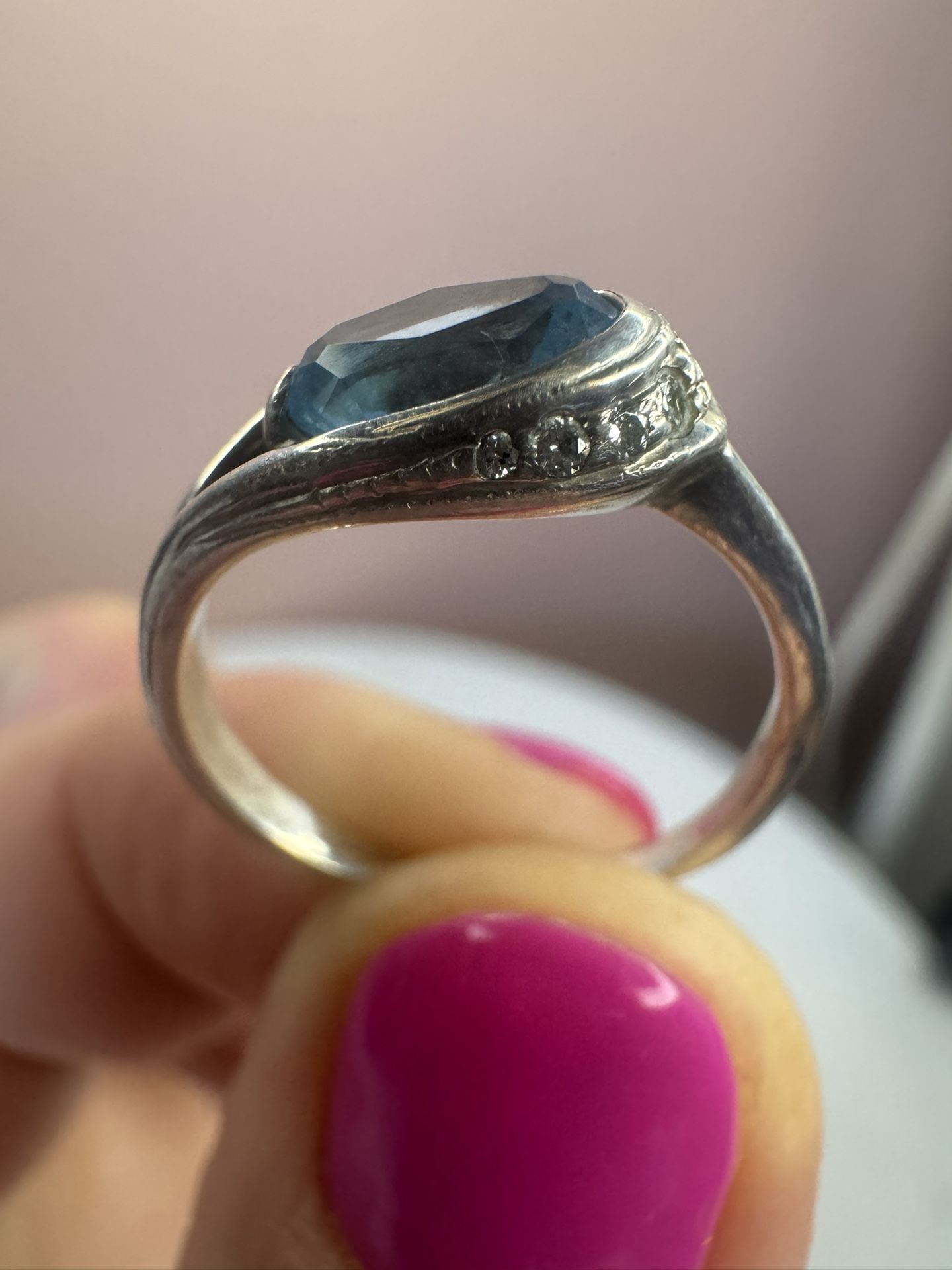 925 silver , Natural Topaz ring , size 6